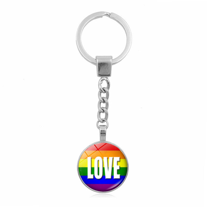 Wholesale Rainbow GayPride Zinc Alloy Keychain